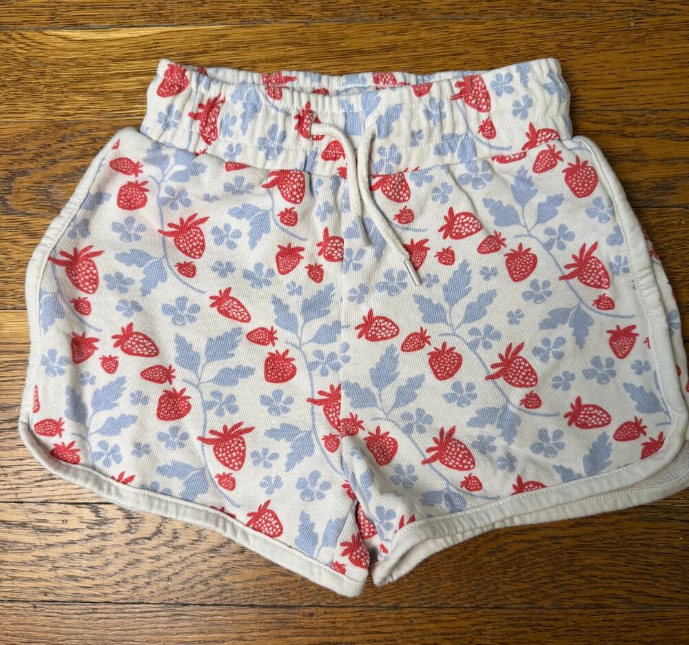 Lewis Girls' 100% Organic Cotton Strawberry Shorts Size 4
